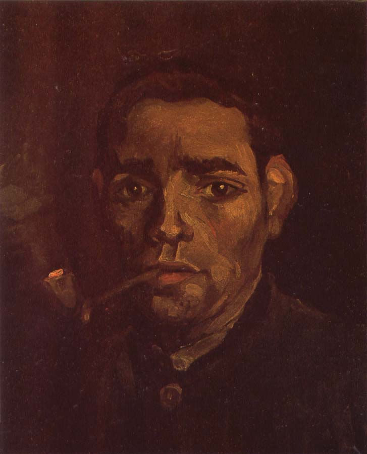 Vincent Van Gogh Head of a Young Peasant with Pipe (nn04)